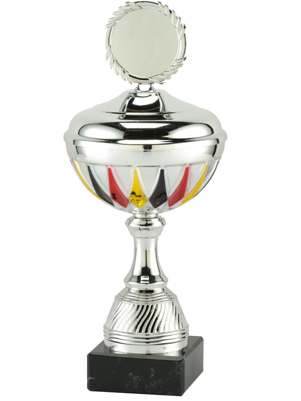 50148 Pokal, schwarz/rot/gold, 23 cm - 31 cm