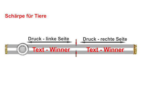 Zweifarbige Pferde Schärpen - bedruckt nur Text