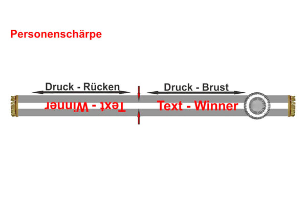 Zweifarbige Personen Schärpen - bedruckt Text+Grafik